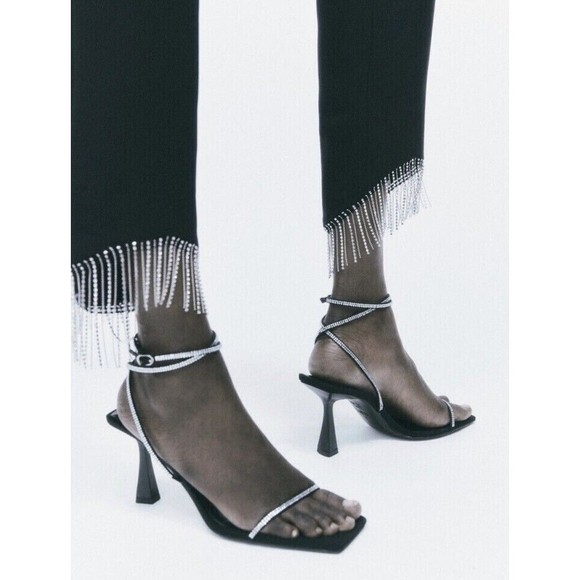 ZARA NWT WOMAN HALTER NECK JUMPSUIT WITH RHINESTONE FRINGING REF:0387/196 XS - Picture 6 of 7